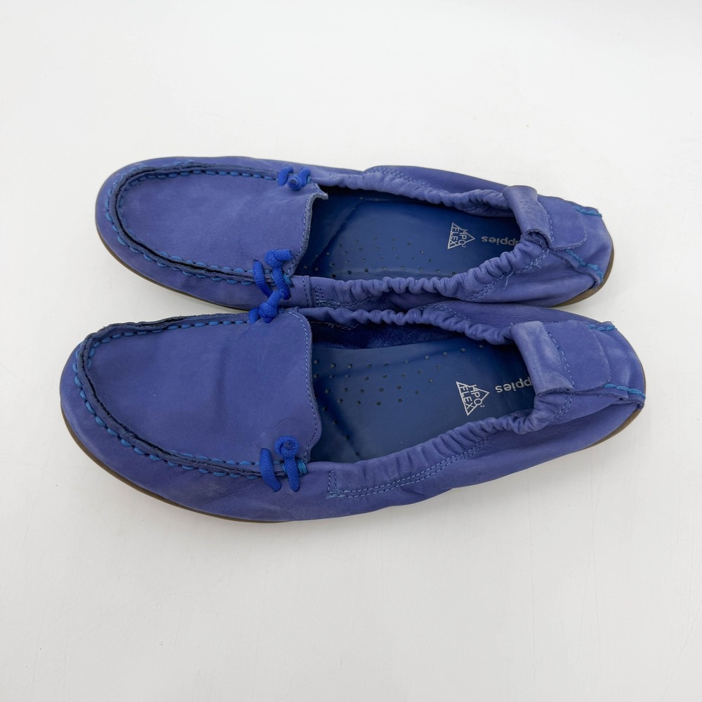 Hush Puppies Chaste Ballet Flats Blue Nubuck Leather Moccasin Loafers Size 8 - Picture 4 of 9
